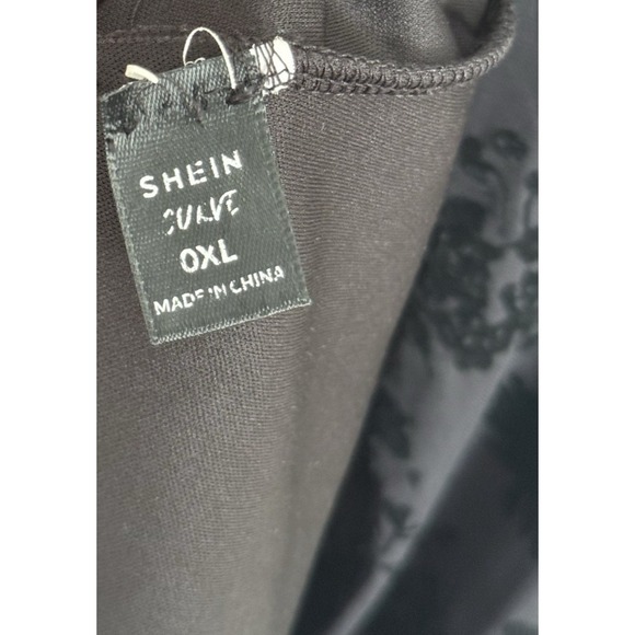 Y2K Style Black Sheer Floral Burnout Lace Midi Slip Dress Goth Prom whimsy XL - Picture 11 of 14